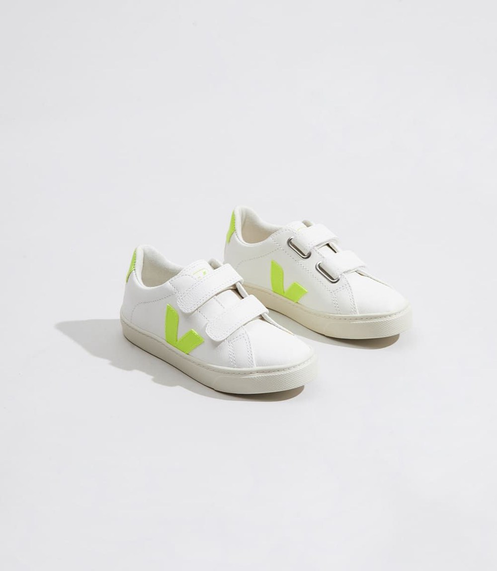 Tenis Veja Niños - Esplar Velcro Chromefree - Blancos - 354OHULGC